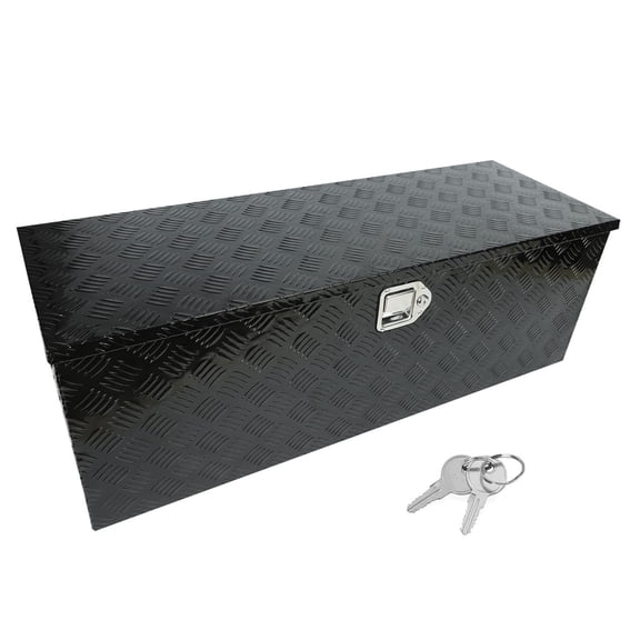 Confote Waterproof Aluminum Stripes Plated Tool Box 44" x 15" x 15", Black