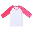 thumbnail image 1 of Confree Big Girls Summer Tshirts Color Block 3/4 Sleeve Crew Neck Tee Shirts Dailywear Soft Casual Shirts For Girls Size 7-8 Years Pink, 1 of 4