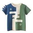 thumbnail image 1 of Confree Child Boys Shirts Cartoon Dinosaur Print Short Sleeved Round Neck Summer Playwear Comfort Casual Cute Little Boys T-Shirts Size 2-3 Years Green, 1 of 5