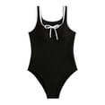 thumbnail image 1 of Confree For Girls Summer One-Piece Swimsuit Solid Color Bathing Suits Vacation Soft Breathable Little Girls Swimwear Size 10-11 Years Black, 1 of 7