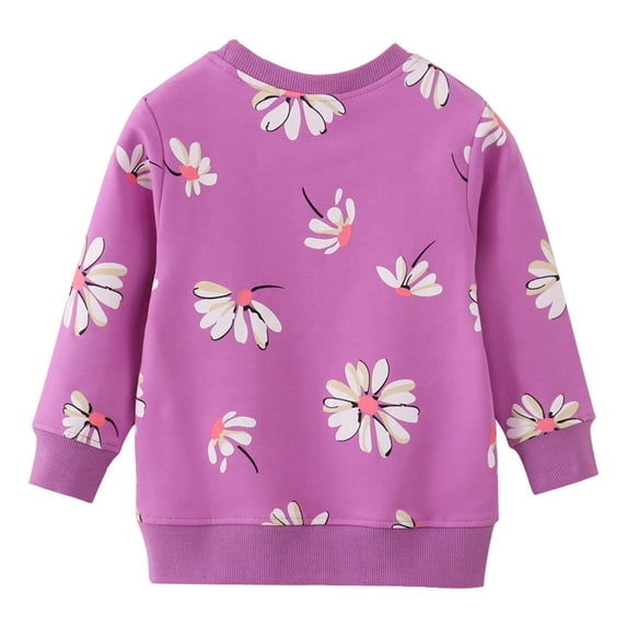 Confree Girl'S Sweatshirts Graphic Print Long Sleeve Pullover Tops Spring Autumn Dailywear Breathable Casual For Girls Sweatshirt Size 3-4 Years Pink