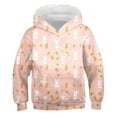 thumbnail image 1 of Confree Girl'S Hooded Sweatshirt Cartoon Print Long Sleeve Hoodies Sweatshirts Spring Autumn Everyday Wear Breathable Casual For Girls Pullover Tops Size 9-10 Years Pink, 1 of 4