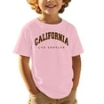 thumbnail image 1 of Confree Little Boys Shirts Letter Printing Short Sleeved Crew Neck Summer Holiday Fashion Cute Child Boys Tees Size 12-13 Years Pink, 1 of 4