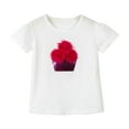 thumbnail image 1 of Confree Little Girls Summer Tshirts Graphic Print Short Sleeved Crew Neck Tee Shirts Vacation Soft Casual Shirts For Girls Size 6-7 Years Pink, 1 of 9