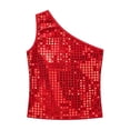 thumbnail image 1 of Confree Little Girls Tshirts Color Block Sleeveless Round Neck Tee Shirts Summer Beach Casual Breathable For Girls Tops Size 11-14 Years Red, 1 of 3
