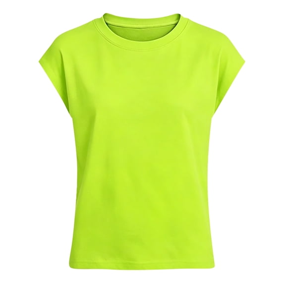 Confree Little Girls Tshirts Solid Color Sleeveless Crew Neck Tee Shirts Summer Playwear Soft Comfortable For Girls Tops Size 5-6 Years Green