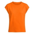 thumbnail image 1 of Confree Little Girls Tshirts Solid Color Sleeveless Crew Neck Tee Shirts Summer Playwear Soft Comfortable For Girls Tops Size 5-6 Years Orange, 1 of 7