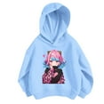 thumbnail image 1 of Confree Sweatshirts For Girls Graphic Print Long Sleeve Hoodie Spring Autumn Everyday Wear Soft Casual Big Girls Pullover Top Size 8-9 Years Blue, 1 of 3