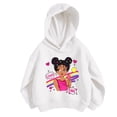 thumbnail image 1 of Confree Sweatshirts For Girls Graphic Print Long Sleeve Hoodie Spring Autumn Everyday Wear Soft Casual Little Girls Pullover Top Size 5-6 Years White, 1 of 3