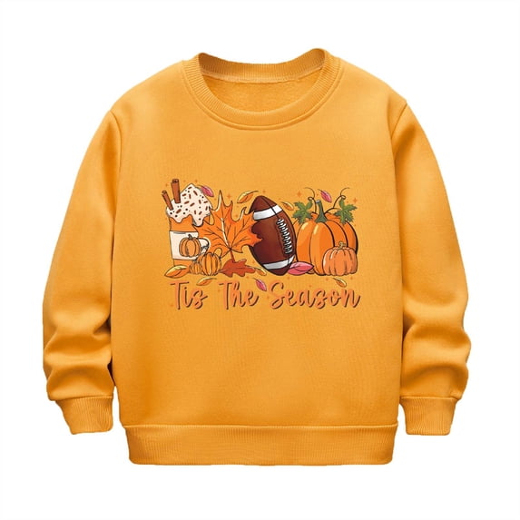 Confree Sweatshirts For Girls Graphic Print Long Sleeve Sweatshirt Spring Autumn Dailywear Fashion Comfortable Toddler Girls Pullover Top Size 3-4 Years Orange