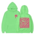 thumbnail image 1 of Confree Sweatshirts For Girls Spring Autumn Graphic Print Long Sleeve Hoodie Everyday Wear Casual Comfortable Big Girls Pullover Top Size 12-13 Years Green, 1 of 7