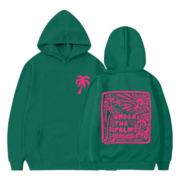 Confree Sweatshirts For Girls Spring Autumn Graphic Print Long Sleeve Hoodie Everyday Wear Casual Comfortable Big Girls Pullover Top Size 8-9 Years Green