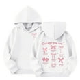 thumbnail image 1 of Confree Sweatshirts For Girls Spring Autumn Graphic Print Long Sleeve Hoodies Everyday Wear Casual Comfortable Big Girls Pullover Top Size 11-12 Years White, 1 of 6