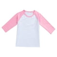 thumbnail image 1 of Confree Toddler Girls Summer Tshirts Color Block 3/4 Sleeve Crew Neck Tee Shirts Dailywear Soft Casual Shirts For Girls Size 4-5 Years Pink, 1 of 4