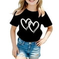 thumbnail image 1 of Confree Toddler Girls Summer Tshirts Cute Graphic Print Short Sleeved Crew Neck Tee Shirts Vacation Soft Casual Shirts For Girls Size 3-4 Years Black, 1 of 5