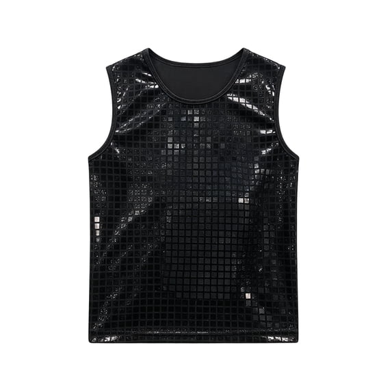 Confree Toddler Girls T-Shirt Color Block Sleeveless Crew Neck Tee Shirts Summer Holiday Fashion Breathable For Girls Tops Size 3-6 Years Black