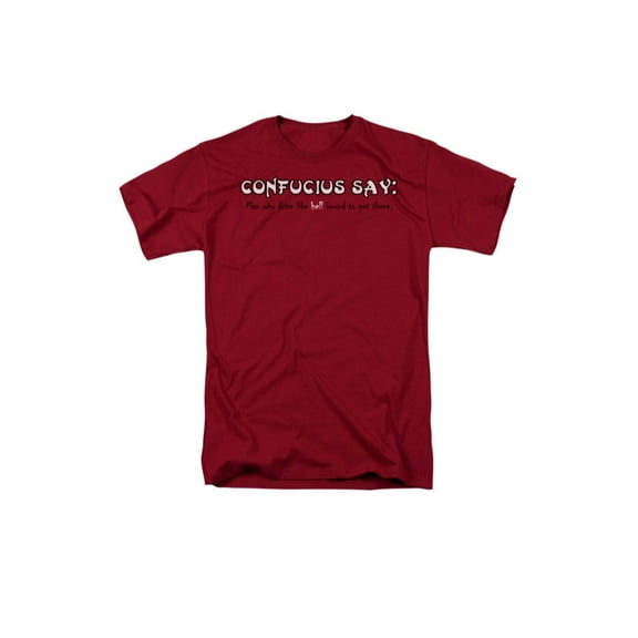 Confucius Say: Man Who Drive Like Hell Bound To Get There Saying Adult T-Shirt