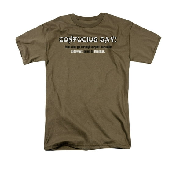 Confucius Say: Man Who Go Through Airport Turnstile?Funny Saying Adult T-Shirt