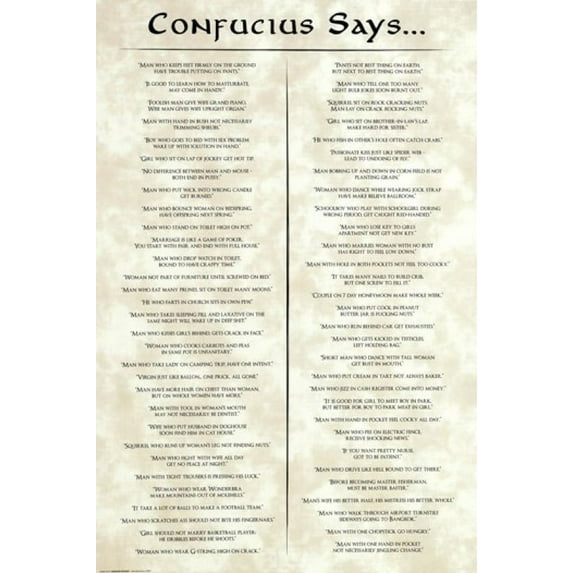 Confucius Says Poster (24 x 36)