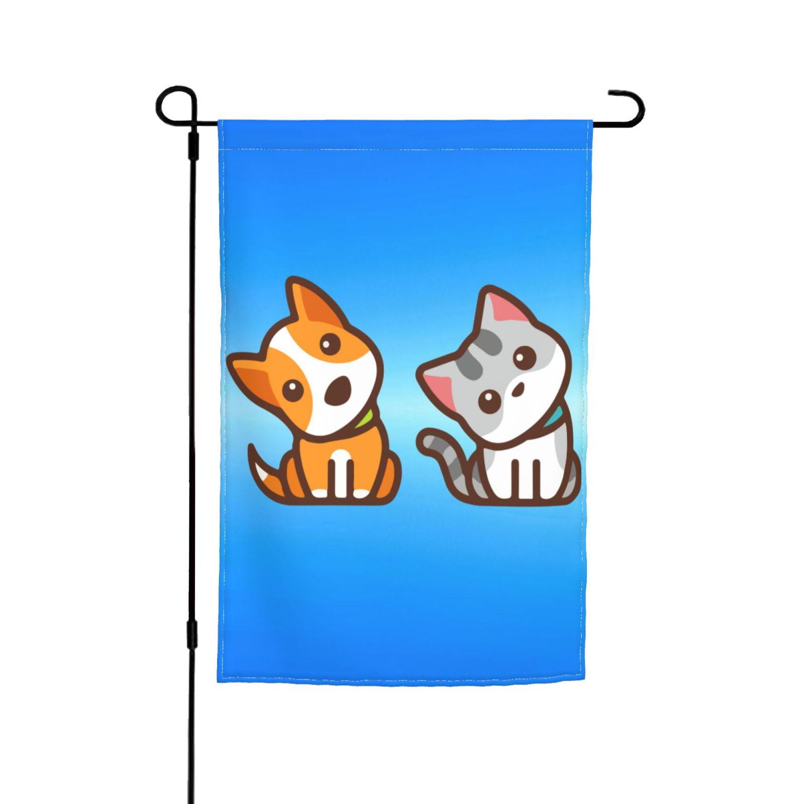 Confused Dog & Cat Garden Flag 12x18 Inch Indoor Balcony Courtyard ...