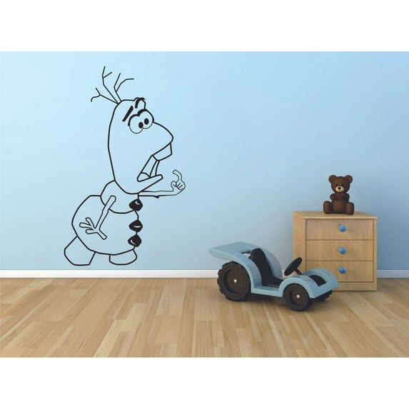 Confused Olaf Frozen Snow Snowman Disney Cartoon Wall Sticker Art Decal for Girls Boys Kids Room Bedroom Nursery Kindergarten House Fun Home Decor Stickers Wall Art Vinyl Decoration Size (20x18 inch)