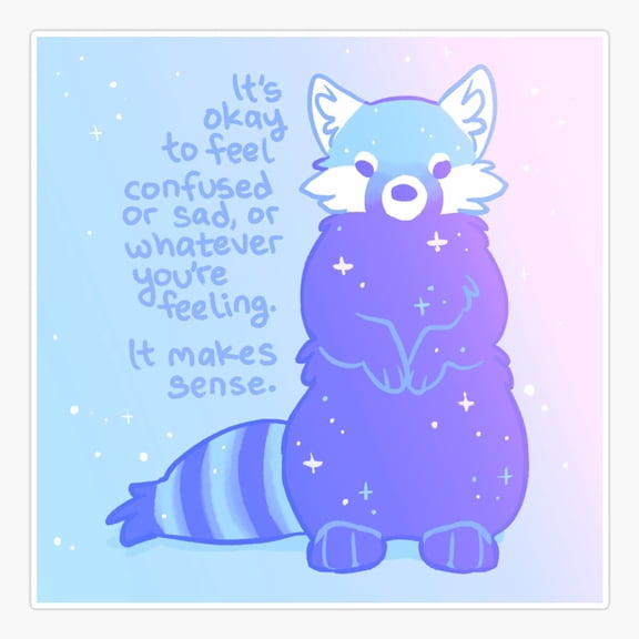 Confused Or Sad Red Panda Comfort Sticker