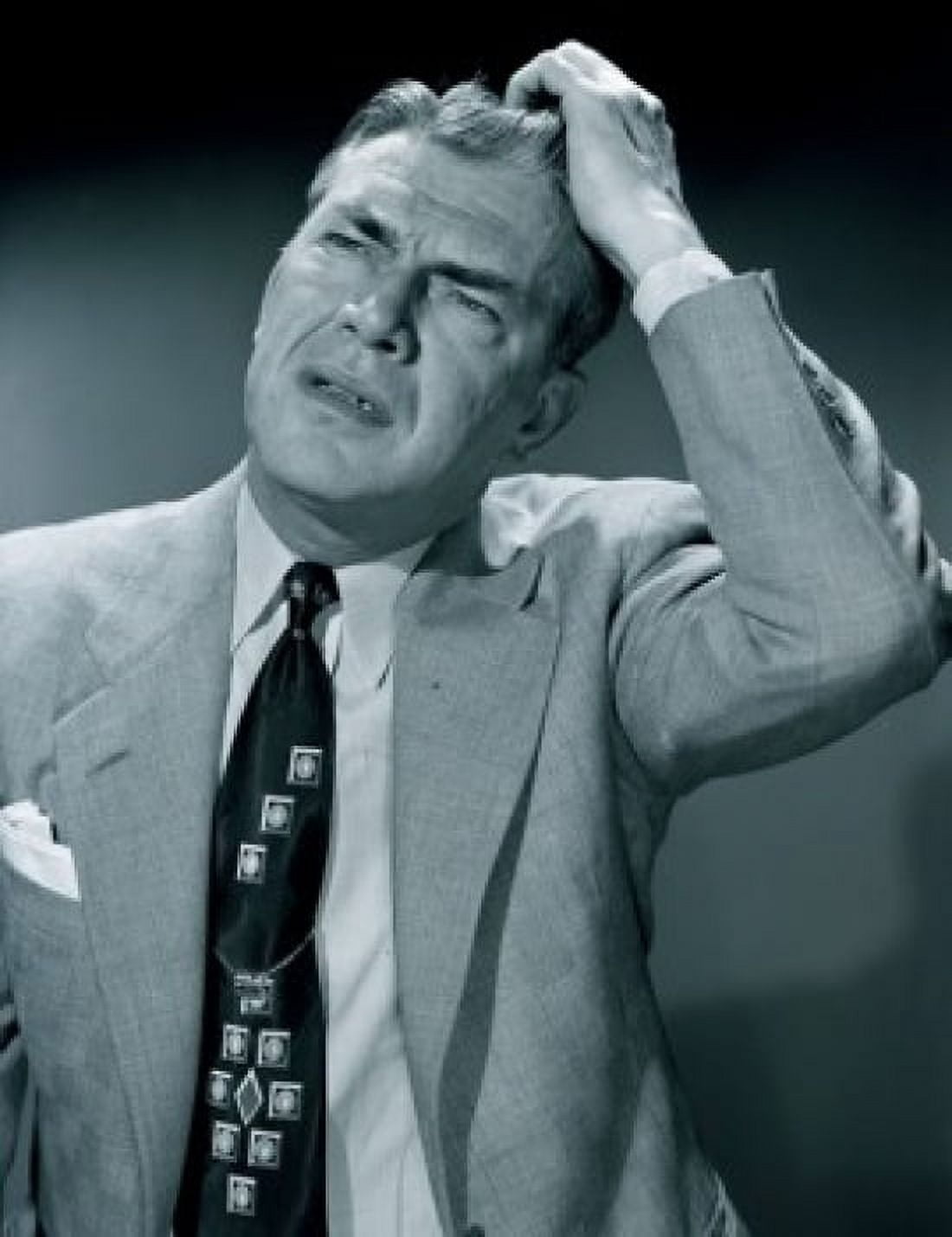 Confused businessman Canvas Art - (18 x 24)