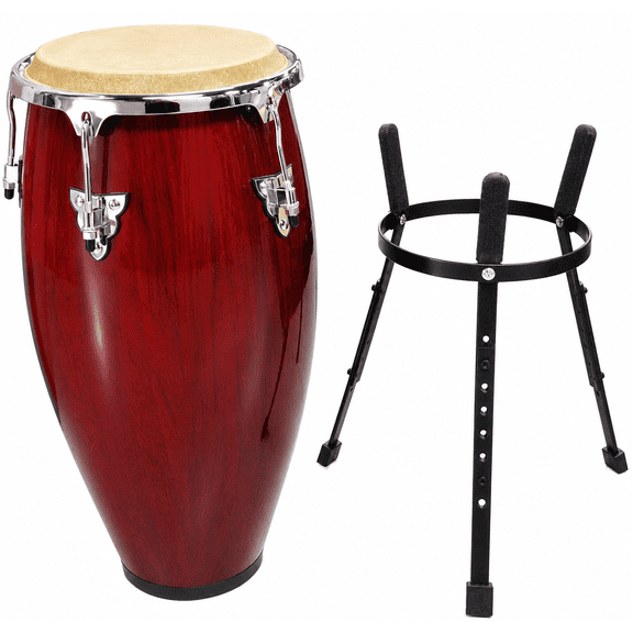 Conga DRUM 11" + STAND - RED WINE -World Percussion NEW!