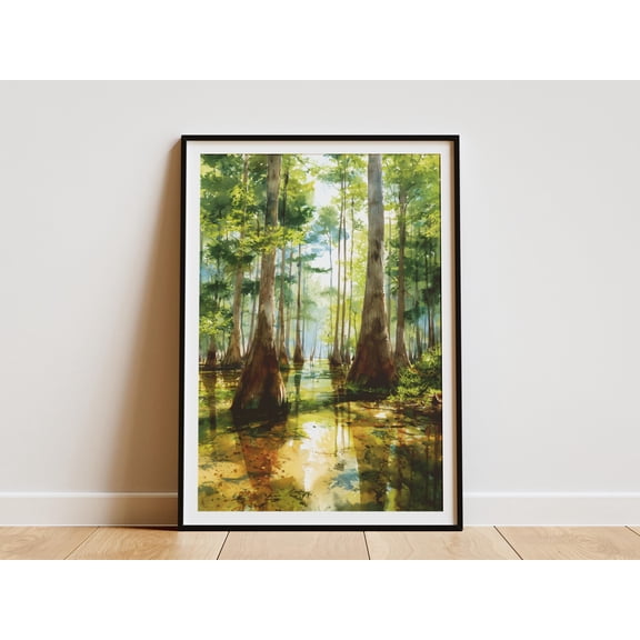 Congaree National Park Poster South Carolina Wall Art Swamp Art Print Forest Landscape Home Decor Travel Poster Nature Lover Gift Idea - Poster Unframed