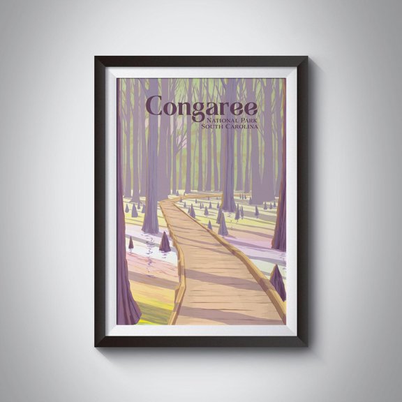 Congaree National Park South Carolina Rainbow Pools Artwork, Stretched Canvas 8x10in