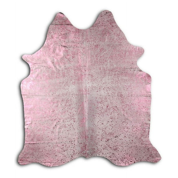 Congenial cowhide rugs for sale PINK METALLIC ON WHITE rug