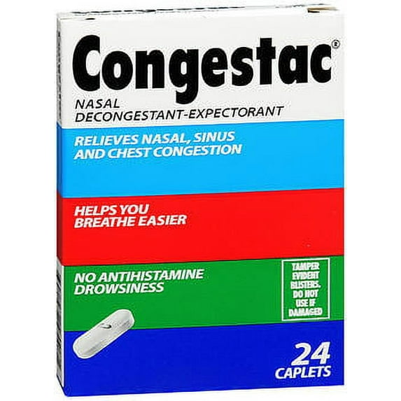Congestac Nasal Decongestant-Expectorant Caplets - 24 ct