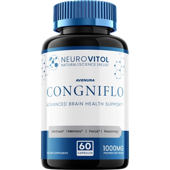 Congniflo Capsules  Neurovitol Congniflo Advanced Formula Natural Blend Memory Focus Support Supplement, 1 Pack, 60 Capsules