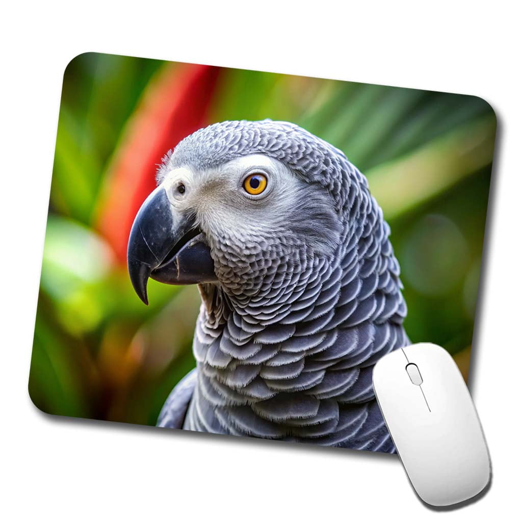 Parrot Computer Mouse Congo African Grey Parrot Bird Mouse Pad Low Profile Gaming Mat ...