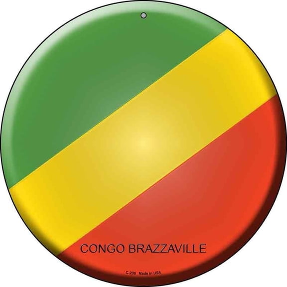 Congo Brazzaville Novelty Round Circular Metal Sign Home Garage Wall Decor Size: 8 x 8 inch