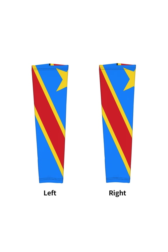 Congo Flag Arm Sleeves For Men And Women Compression Sun Protection Tattoo Cover Up Baseball Basketball Running