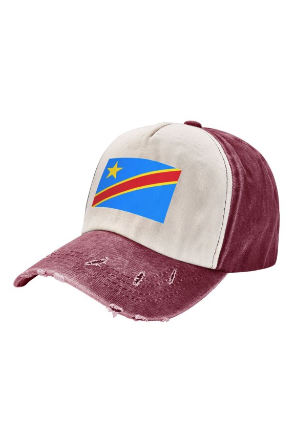 Congo Flag Distressed Baseball Cap Dad Hats for Men Women Vintage Trucker Hat Low Profile Ball Caps