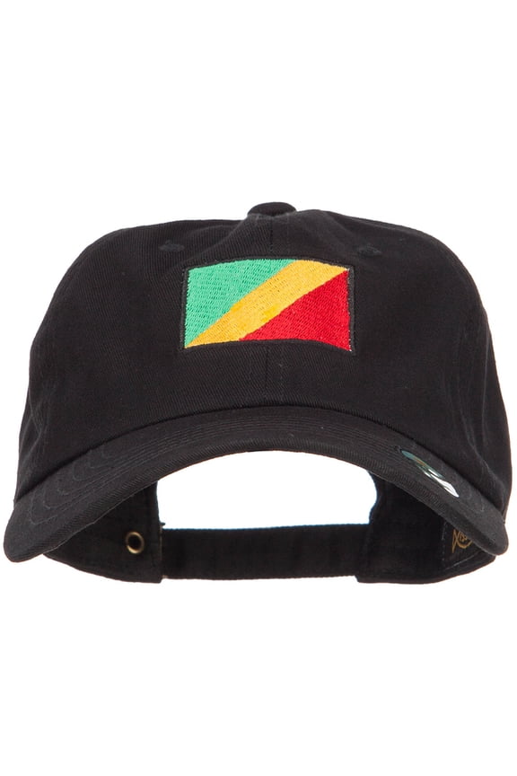Congo Flag Embroidered Unstructured Cap - Black OSFM