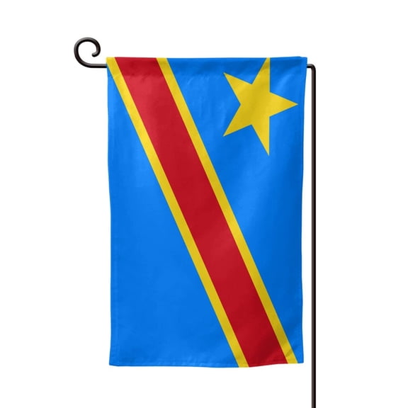 Congo Flag Garden Flag Vertical Double Sided Yard Outdoor Decoration 12.5 x 18 Inch Square