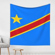 Congo Flag Tapestry Wall Hanging For Bedroom Dorm Art Home Office Decoration 59W X59L Inch