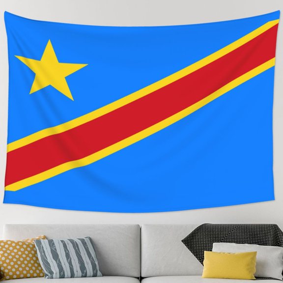 Congo Flag Tapestry Wall Hanging Tapestry For Bedroom Living Room Dorm (60 * 90 Inches)