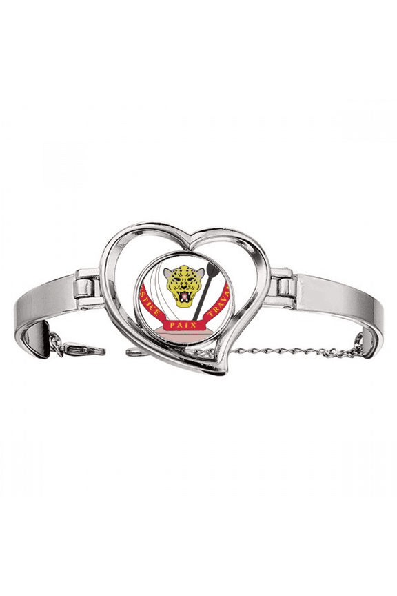 Congo National Emblem Country Bracelet Heart Jewelry Wire Bangle
