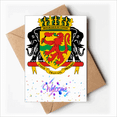 thumbnail image 1 of Congo National Emblem Country Welcome Back Greeting Cards Envelopes Blank, 1 of 4