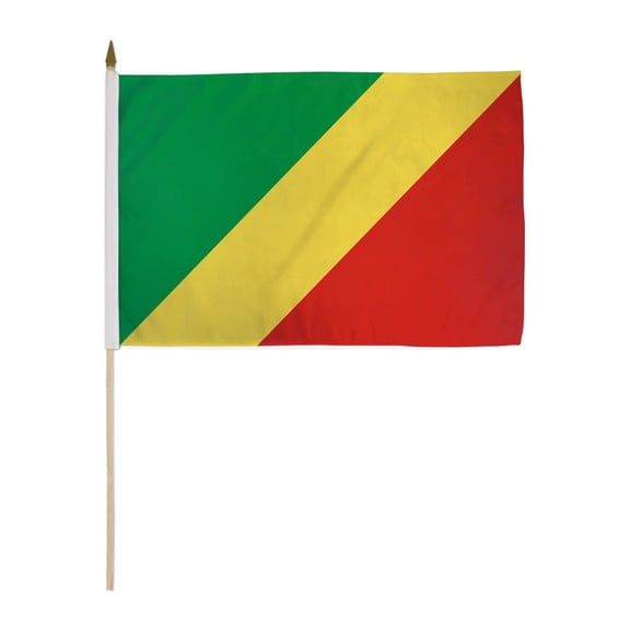 Congo Republic 12x18in Stick Flag