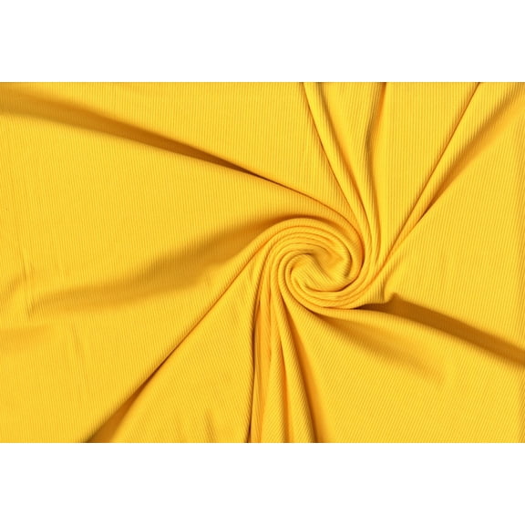 Congo (TM) 2x1 Rib DTY Brushed Knit, 4-Way Stretch Fabric By The Yard (YELLOW, ByYard)