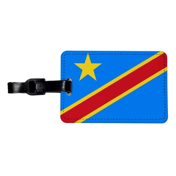 Congo (the Democratic Republic of the) Country Flag Faux Leather Travel Luggage Tag