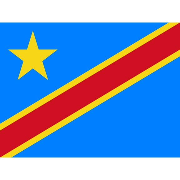 Congo (the Democratic Republic of the) National Flag Patriotic Vexillology World Flags Country Region Poster Extra Large XL Wall Art Print