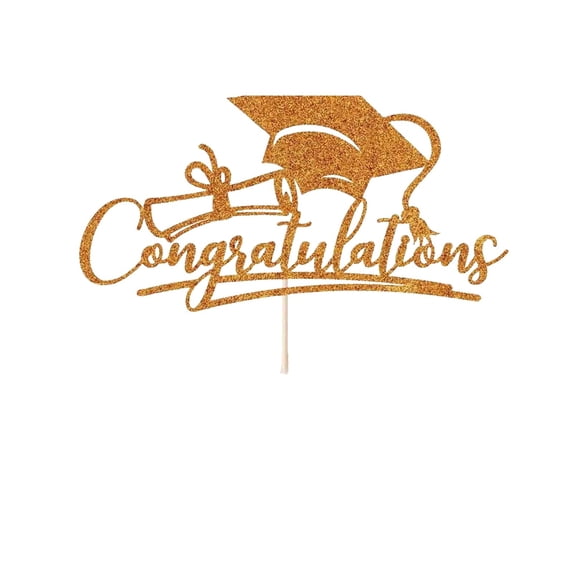 Congrats Cake Topper,Class Of 2026 Cake Topper,2026 Graduation Cake Topper,Graduation Party Supplies,Graduation Cap Cake Topper,Graduation Cake Decorations,Congratulations Cake Topper,Orange,1Pcs