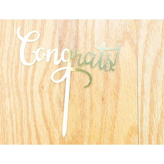 Congrats Cake topper acrylic mirror Silver Class of 2025 graduation decorations party 2025 graduation decorations
