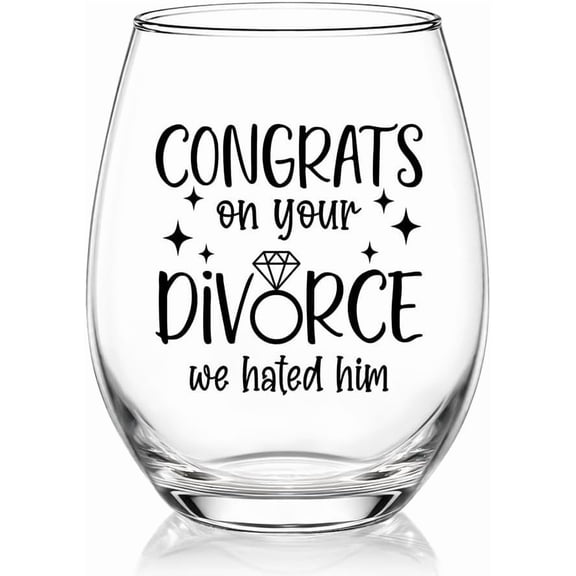 Congrats Your Divorce Stemless Glass, Breakup Glass for Women, Congratulations Divorce Gifts for Bestie, Housewarming Bachelorette Party Gifts for Sister Aunt BBF